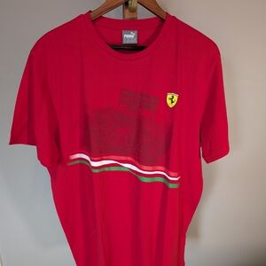 Puma Red Men's Short Sleeve Graphic Tee with Italian Stripe